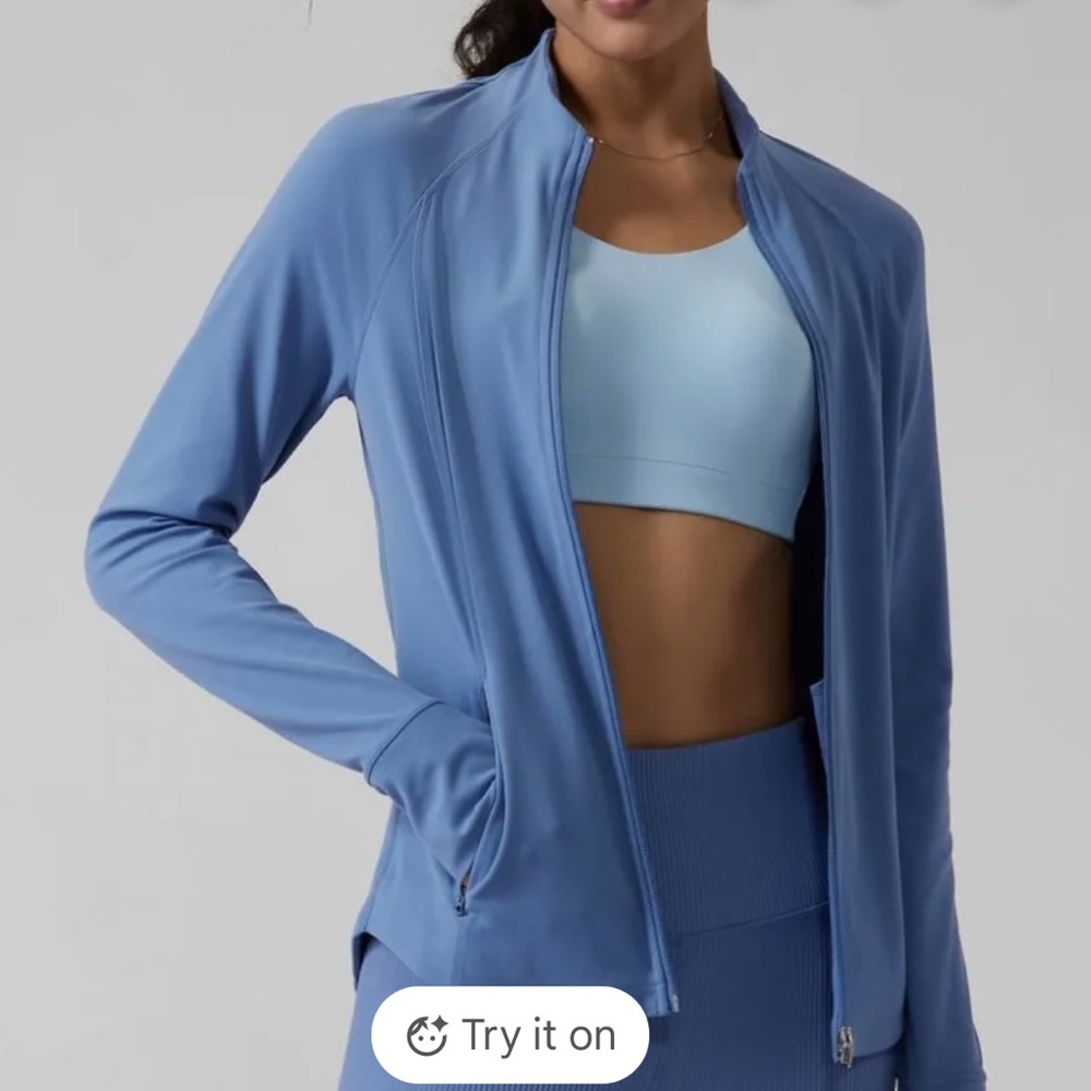 Athleta Salutation Jacket in Cottage Blue Size M